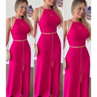 Saia Lisa com Fenda Frontal e Botão - Final de Ano - Saia C fenda Preta