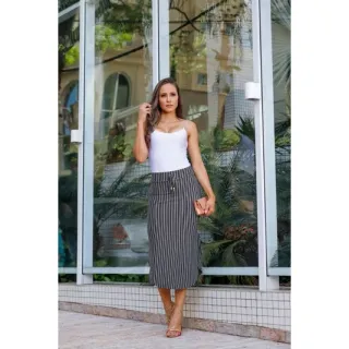 Saia Midi Suplex Canelado - Tamanho Único, Várias Cores - Vinho