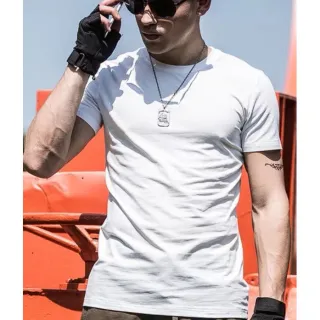 Promoção Camiseta Masculina Lisa Algodão Slim Fit - Azul