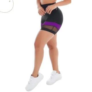Legging Bermuda Feminina Fitness Short com Tela para Academia - VARIADO