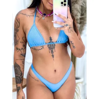 Conjunto asa delta biquíni onça: moda blogueira - Asa delta Vermelho canelado