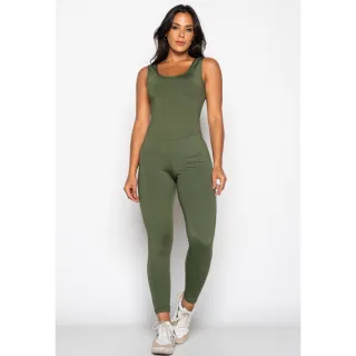 Macacão Feminino Fitness Longo Bravaa Store Suplex 063 - Preto
