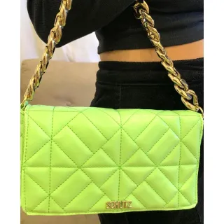 SHTZ - Bolsa Feminina de Ombro com Alça de Corrente Grossa - AMARELA
