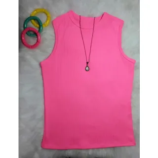 Malha Canelada Blusa Regata - Lilás