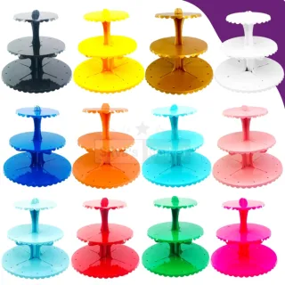 Suporte de Doces Cupcake Piruliteiro Porta Balas - 3 Andares - Verde Bandeira