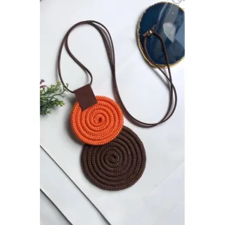 Mandala Dupla Maxi Colar Colorido Artesanal de Corda Náutica - 48. Azul Noite/Chevron