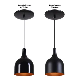 Lustre Gota Pendente Colorido - Alumínio Branco Preto Cobre - Verde