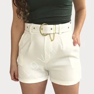 Alfaiataria Curta com Cinto de Fivela Dourada - Verde Bandeira