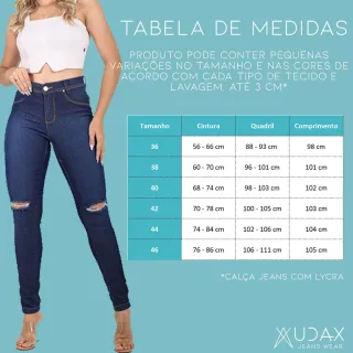 Barra Detonada Calça Jeans Feminina Clara Cintura Alta Destroyed Levanta Bumbum - JEANS PRETO LISO