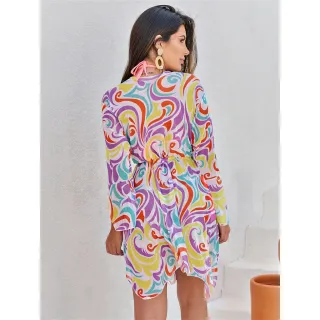 Estampado curta feminina praia saída - #1