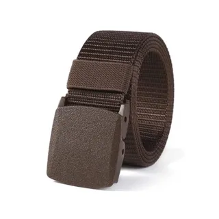 Cinto de Nylon Masculino Largo - Fivela de Plástico - N-3(Dourado)