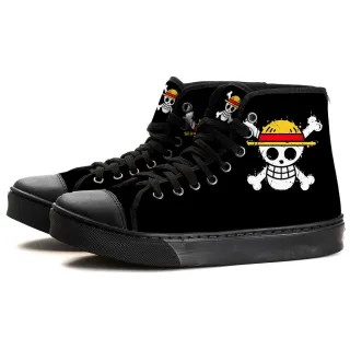 Chapéu de palha Anime Tênis Cano Alto Caveira One Piece