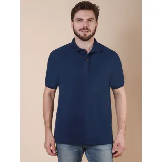 Camisa Masculina Lisa Piquet Gola Polo Básica - Preto