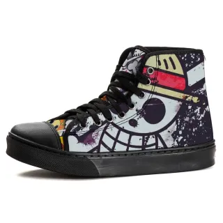 Anime Chapéu de palha Tênis Cano Alto Caveira One Piece - Preto