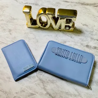 Carteira Feminina em couro com zíper, porta cartões e documentos - cores variadas - KIT SL VERD TIFFANY