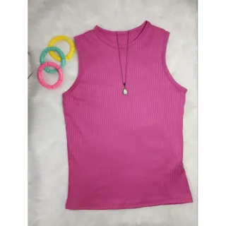 Malha Canelada Blusa Regata - Lilás