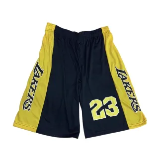 Short de Basquete Melhores Times para Academia Musculação - Lakers Amarelo/Roxo