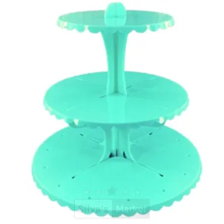 Suporte de Doces Cupcake Piruliteiro Porta Balas - 3 Andares - Verde Bandeira