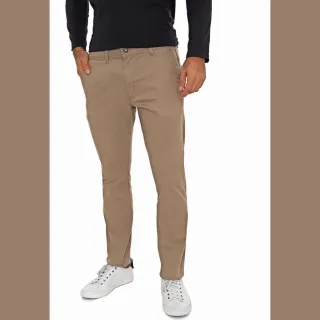 Calça Bege Sarja Masculina com Elastano - Bolso Tradicional - 38(P)