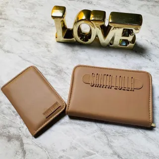 Carteira Feminina em couro com zíper, porta cartões e documentos - cores variadas - KIT SL VERD TIFFANY