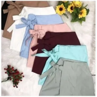 Saia bengaline curta com amarração lateral - Rosa pink P