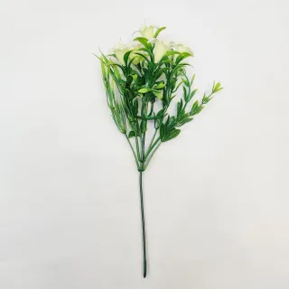 Decoração Casamento, Arranjos e Festas: Kit/3 Matinho de folha planta artificial - 3 x 6411-E(Amarelo)