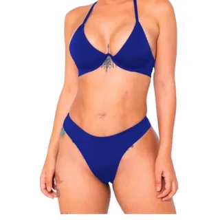 Biquíni feminino tipo curvo sem bojo aro v - Rosa