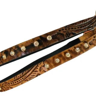 Regulagem de Luxo em Couro para Bandinha de Chapéu - Trança Havana