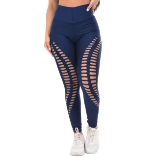 Legging Fitness Cintura Alta Cortes a Laser - Preto