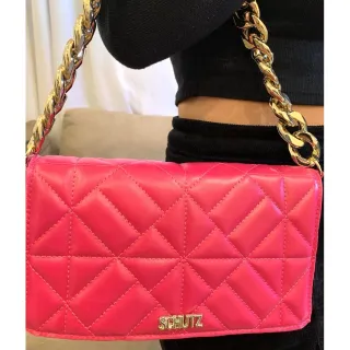 SHTZ - Bolsa Feminina de Ombro com Alça de Corrente Grossa - AMARELA