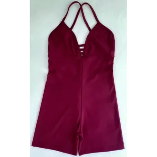 Macaquinho de Academia Feminino Suplex Alcinha Cruzado - Fitness Curto - Ref.002