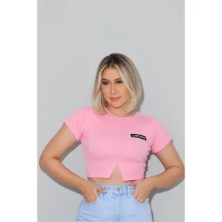 Blusinha Cropped Tshirt Chicago Ribana - Cores Variadas - Azul Bebê