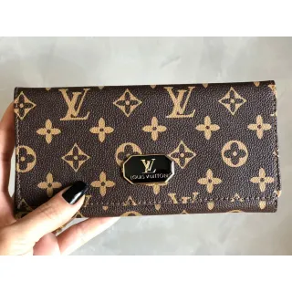 Promoção Carteira Feminina Importada - Porta Documentos e Cartões - Preto LV