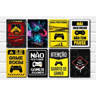 Placa Decorativa Quarto Gamer Vintage - Frase Jogo Jogador Console - 23
