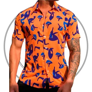 Slim Camisa Confortável Lisa e Florida - 5