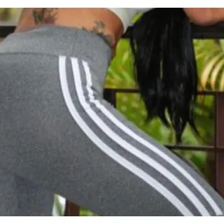 Promoção Calça Legging Feminina Detalhada Moda Academia Fitness - CINZA COM ROSA