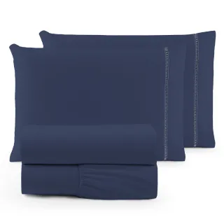 Lençol King Size Percal 400 Fios - Jogo com 03 Peças - Cinza