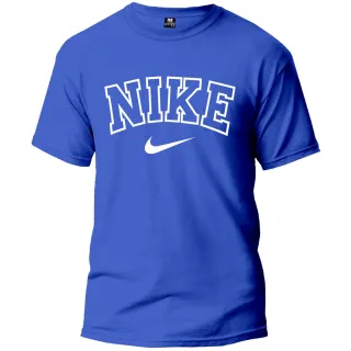 Camisa Manga Curta Fresca N.K em Tecido 100% Algodão - AZUL MARINHO/BRANCO