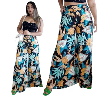 Pantalona Cintura Alta com Forro, Tamanho M ao G1 - Marsala