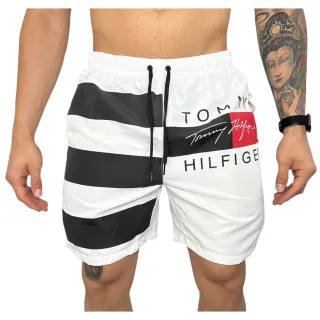 Bermuda Tactel Masculina Mauricinho para Praia - Shorts de Verão - Preto Liso