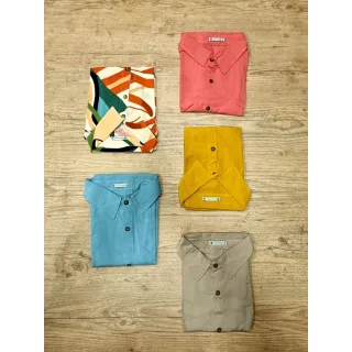 Havaiana Rosa Camisa Manga Curta Lisa Masculina - Rosa