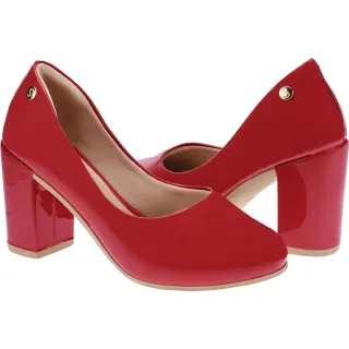 Confortável Sapato Scarpin Moda Boneca Salto Alto Quadrado Bloco - Preto 001