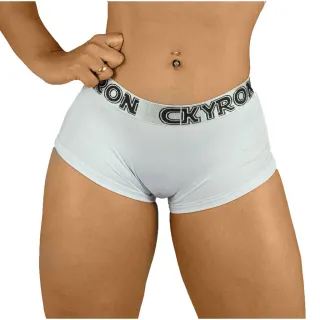 Kit Feminino Boxer Shortinho Micro Lisa e Estampada - 8 Calcinhas - Lisa e Estampada