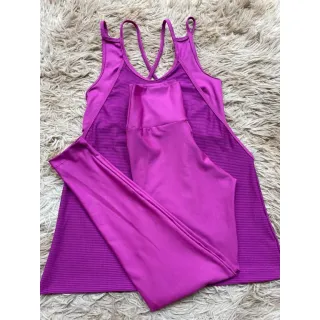 Moda Fitness Feminina Conjunto Trio Calça E Top + Blusa Embutida - 11