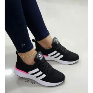 Caminhada Academia Tênis Racer Esportivo Feminino - PRETO/PINK