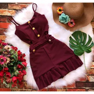 Macaquinho Feminino Curto com Bojo - Raryel - Rose