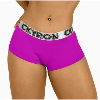 Kit Feminino Boxer Shortinho Micro Lisa e Estampada - 8 Calcinhas - Lisa e Estampada