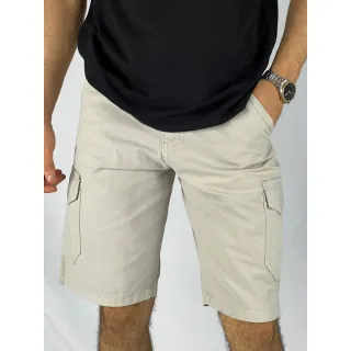 Bermudas Cargo Militar Kit 2 - Sarja Brim, 6 Bolsos - Kit com 2 Preto/Verde