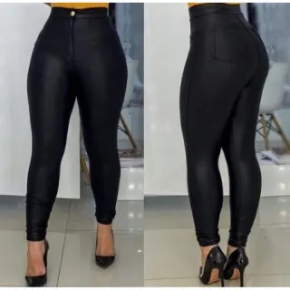 Couro Fake Legging Feminino Disco Cirre - Calça - GG
