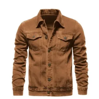 Jaqueta jeans masculina plus size, tamanhos grandes do 46 ao 54 - Pequenos defeitos - Bordô